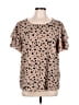 Shein 100% Polyester Tan Short Sleeve Blouse Size 12 - photo 1