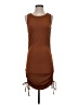 BTFBM Solid Brown Casual Dress Size S - photo 1