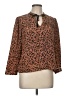 Point Sur 100% Polyester Brown Long Sleeve Blouse Size M - photo 1