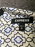 Express Print Blue Long Sleeve Blouse Size M - photo 7