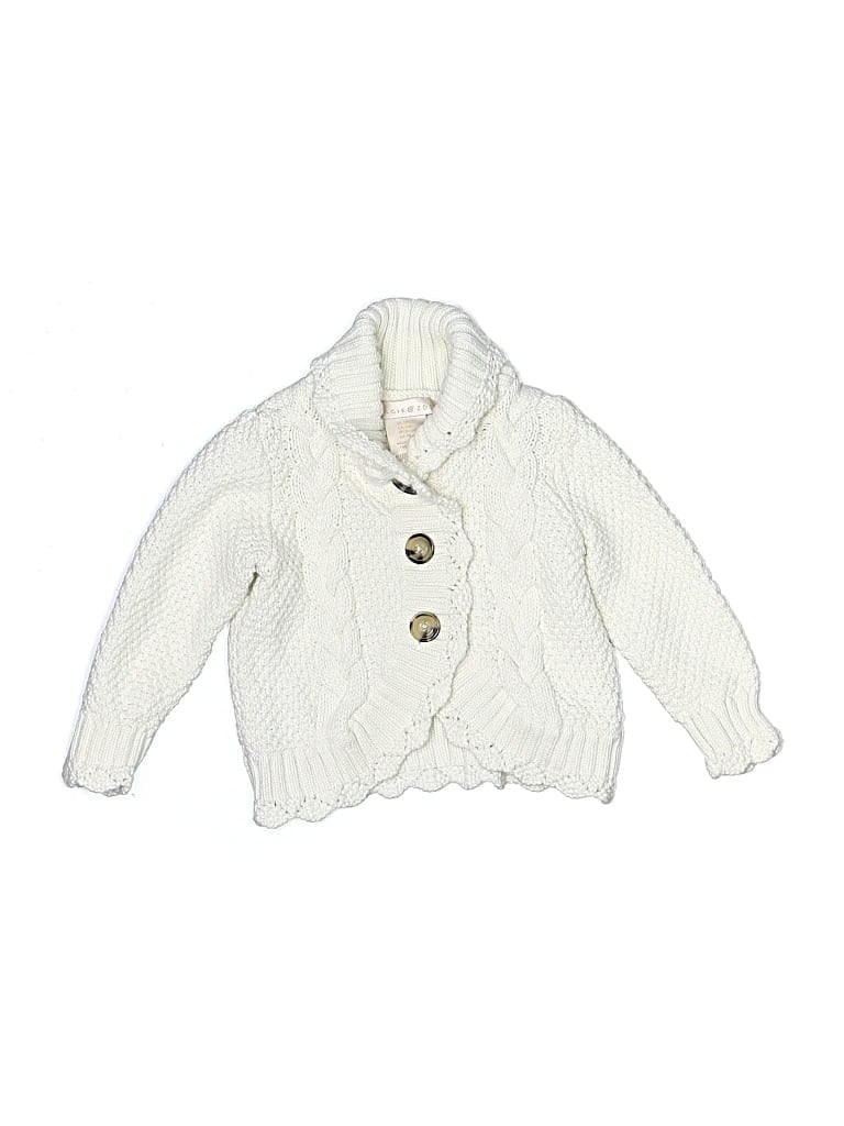 Pre-owned Assorted Brands Babies' Cardigan Sweater In White