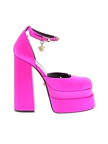 Versace Satin Medusa Aevitas Platform Heels (view 1)