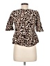 Monteau Animal Print Brown 3/4 Sleeve Blouse Size M - photo 2