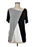 Sarin Mathews Color Block Gray Short Sleeve Top Size M - photo 1