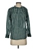 J.Crew 100% Cotton Checkered-gingham Green Long Sleeve Blouse Size 00 - photo 1