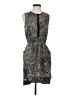 Cope 100% Polyester Graphic Gray Brown Cocktail Dress Size S - photo 1