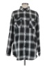 Chocolate 100% Polyester Plaid Gray Long Sleeve Blouse Size M - photo 1