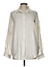 Unbranded Stripes Ivory Long Sleeve Button-Down Shirt Size L - photo 1