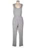 Lou & Grey Solid Gray Jumpsuit Size L - photo 1