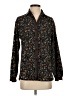 Max Studio 100% Polyester Floral Black Long Sleeve Blouse Size XS - photo 1
