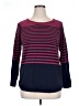 Indigo 100% Cotton Stripes Burgundy Blue Pullover Sweater Size XL - photo 1