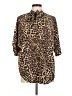 Shein Animal Print Brown 3/4 Sleeve Blouse Size 8 - 10 - photo 1