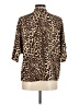 Shein Animal Print Brown 3/4 Sleeve Blouse Size 8 - 10 - photo 2
