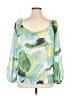 Lane Bryant 100% Polyester Green 3/4 Sleeve Blouse Size 14 - photo 2