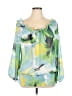 Lane Bryant 100% Polyester Green 3/4 Sleeve Blouse Size 14 - photo 1