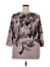 Avenue Gray Purple 3/4 Sleeve Blouse Size 20 - photo 2