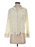Assorted Brands Stripes Yellow 3/4 Sleeve Button-Down Shirt Size S - photo 1