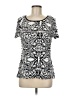 Fashion Bug 100% Polyester Paisley Silver Short Sleeve T-Shirt Size M - photo 1