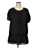Apt. 9 100% Polyester Black Short Sleeve Blouse Size 1X - photo 1