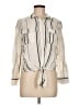 Harper Stripes Ivory Long Sleeve Blouse Size M - photo 1