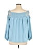 Unbranded Blue 3/4 Sleeve Blouse Size L - photo 2