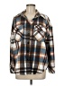E&M Collection 100% Polyester Plaid Brown Long Sleeve Blouse Size M - photo 1