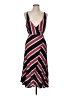 Unbranded Stripes Burgundy Cocktail Dress Size 8 - photo 1