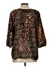 Notations 100% Polyester Animal Print Brown Tan 3/4 Sleeve Blouse Size L - photo 2