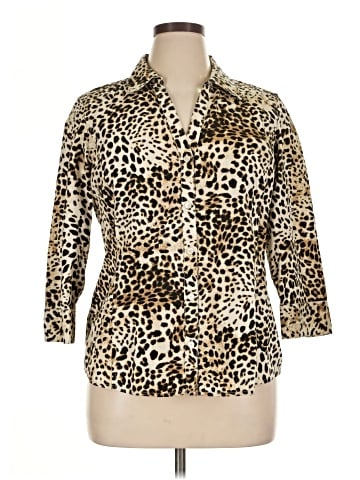 Jones New York Signature 3/4 Sleeve Button-Down Shirt (view 1)