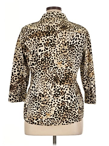 Jones New York Signature 3/4 Sleeve Button-Down Shirt (view 2)