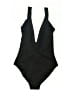Iris & Ink Solid Black One Piece Swimsuit Size XS - photo 2
