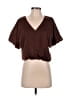 Express 100% Polyester Brown Short Sleeve Top Size XS - photo 1