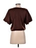Express 100% Polyester Brown Short Sleeve Top Size XS - photo 2