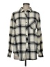 Gap 100% Cotton Plaid Silver Long Sleeve Button-Down Shirt Size M - photo 1