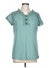 Unbranded Teal Short Sleeve Henley Size L - photo 1