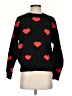 Unbranded 100% Polyester Hearts Black Pullover Sweater Size S - photo 1