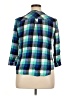 Khakis & Co 100% Rayon Plaid Teal 3/4 Sleeve Button-Down Shirt Size XL - photo 2