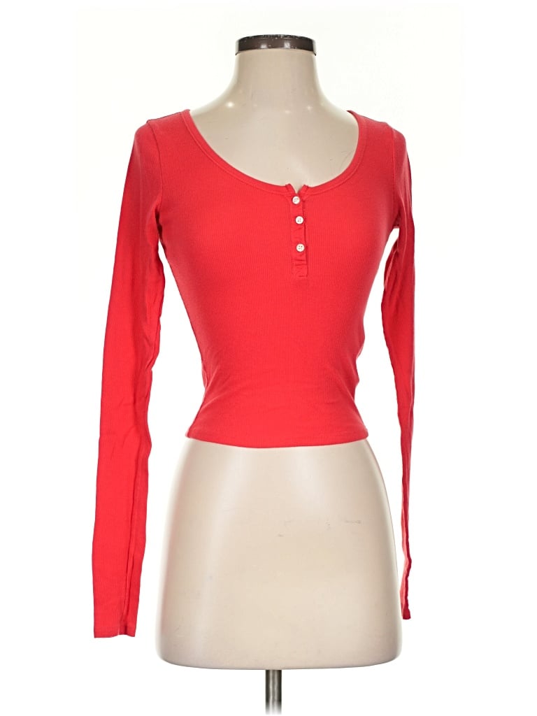 Pre-owned Hollister Long Sleeve T-shirt In Red