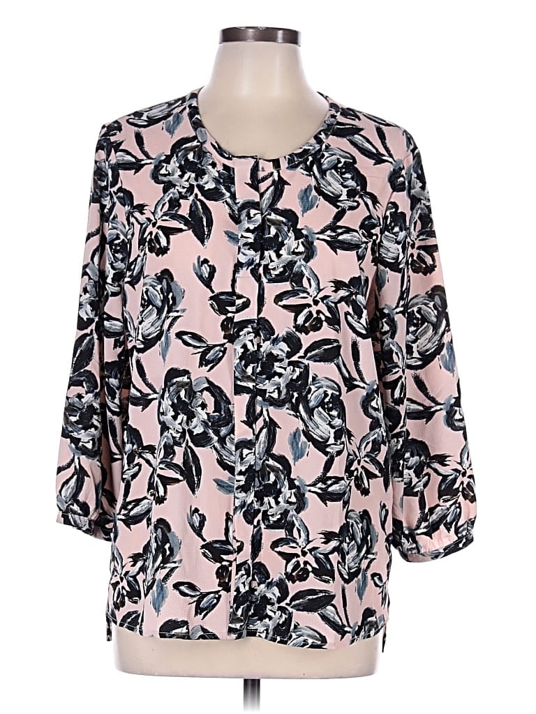 Pre-owned C&e Lifestyle 3/4 Sleeve Blouse In Pink