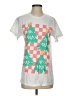 Mighty Fine Checkered-gingham Silver Short Sleeve T-Shirt Size S - photo 1