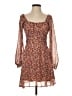 Dee Elly 100% Polyester Floral Brown Casual Dress Size XS - photo 1