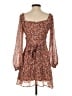 Dee Elly 100% Polyester Floral Brown Casual Dress Size XS - photo 2