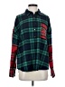 Studio Park Plaid Green Long Sleeve Blouse Size XS - photo 1