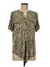 Cato Animal Print Green Short Sleeve Blouse Size M - photo 1