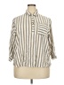 C established 1946 Stripes Tan 3/4 Sleeve Button-Down Shirt Size 18 - photo 1
