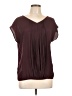 Ann Taylor LOFT 100% Polyester Burgundy Short Sleeve Blouse Size L - photo 1