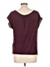 Ann Taylor LOFT 100% Polyester Burgundy Short Sleeve Blouse Size L - photo 2