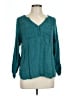 Merona 100% Rayon Teal 3/4 Sleeve Blouse Size L - photo 1