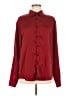 Unbranded Color Block Burgundy Long Sleeve Button-Down Shirt Size M (estimated) - photo 1