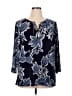 JM Collection Blue 3/4 Sleeve Blouse Size XL - photo 1